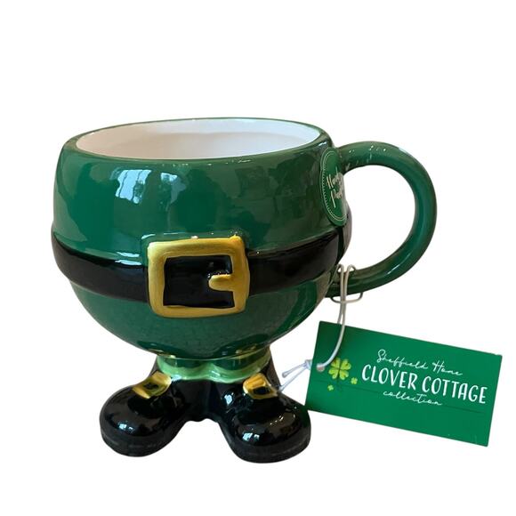 NEW Sheffield Home Hand Painted St Patrick's Leprechaun Mug 5in Green Ceramic - Picture 15 of 15